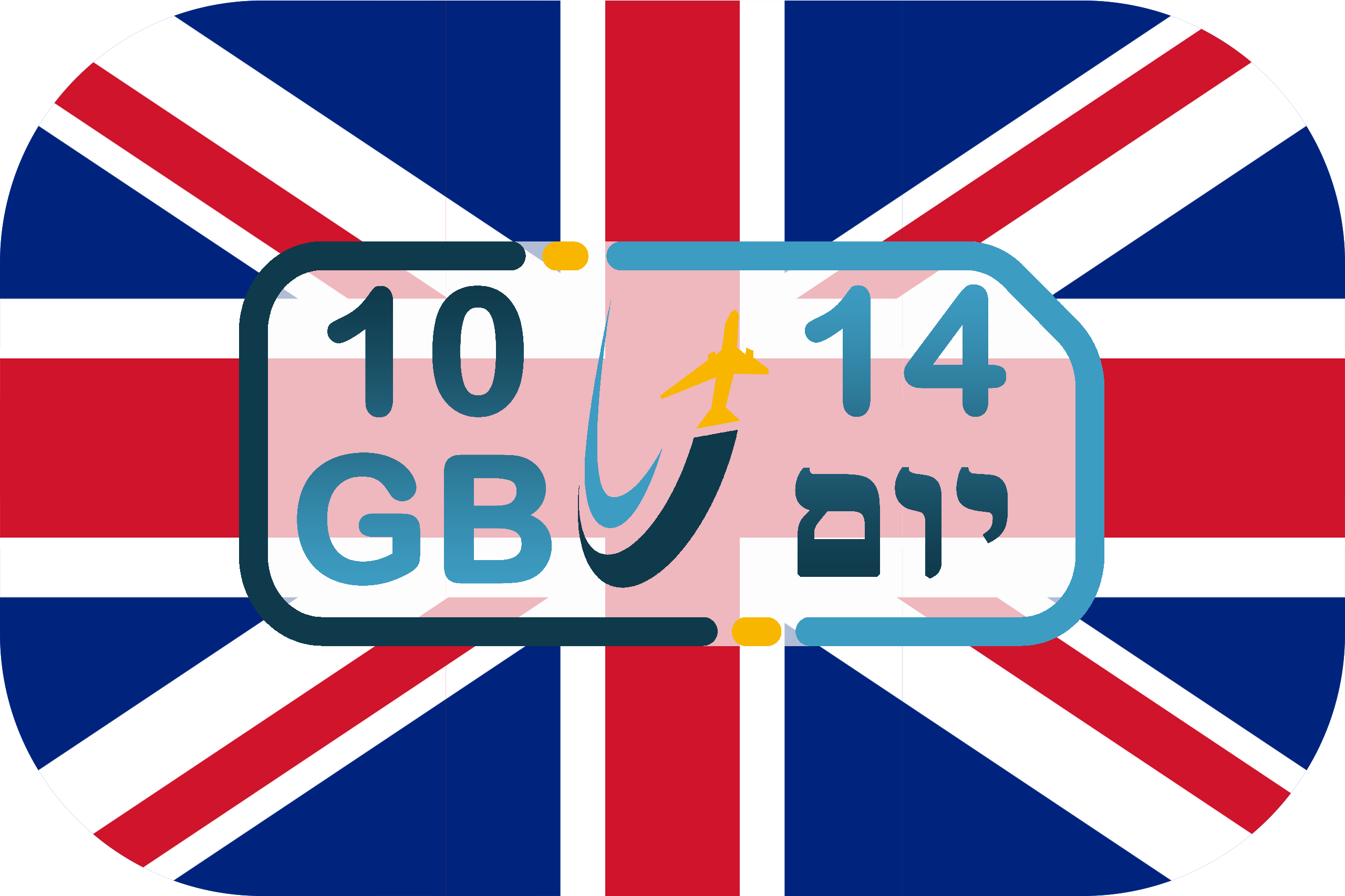 כרטיס סים באנגליה – גלישה 10GB (בתוקף ל- 14 יום)