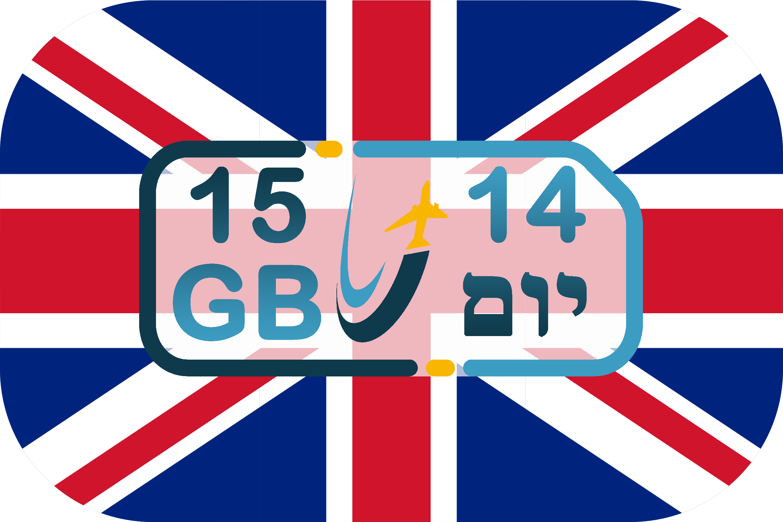 כרטיס סים באנגליה – גלישה 15GB (בתוקף ל- 14 יום)